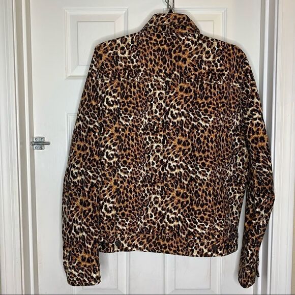 ASOS Design Denim Jacket in Leopard Print Size M - Picture 5 of 14